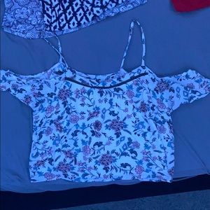 Charlotte Russe M Floral off the shoulder top